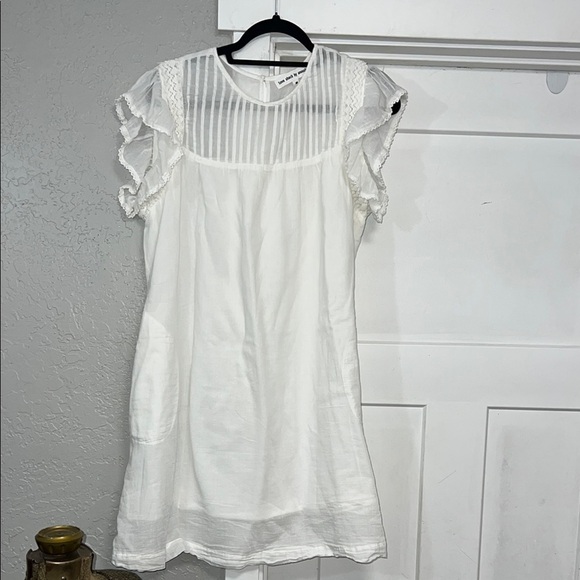 LOVE SHACK BY ANOUSKA WHITE ORGANIC COTTON MINI DRESS SIZE MEDIUM - Picture 1 of 16